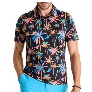 Chubbies Men's 'The Black Light Night'  Performance Polo Size Large Golf Shirt